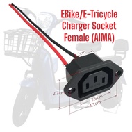 AIMA Ebike Battery Charger Socket Tricycle Electric Scooter Charging Plug Cable Power Supply Socket 