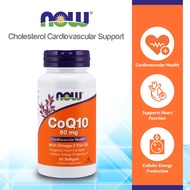 NOW Supplements, CoQ10 60 mg with Omega 3 Fish Oil, Cardiovascular Health, 60 Softgels