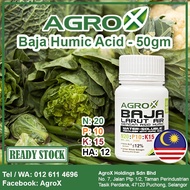 AGROX - BAJA HUMIC ASID FERTILISER 20+10+15+TE 50 GRAM LARUT AIR WATER SOLUBLE