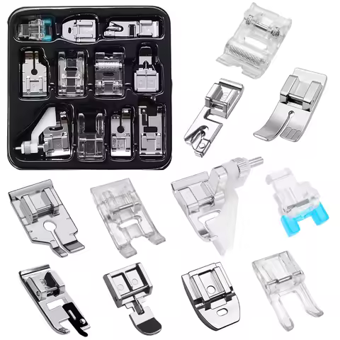 11 PCS Sewing Machine Presser Foot Set For Singer Brother Babylock Janome Snap On Low Shank Sewing M
