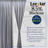Langsir Naco (1Mx1.3M) Ready Made Curtain!!Siap Jahit Langsir,Langsir RAYA Kain Tebal 80% Blackout (2 IN 1)-G10-Silver