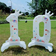 Jumbo standing number foil balloons, size 80cm, white standing number stand, white balloon balloon, 