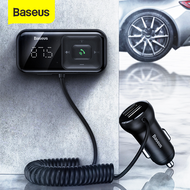 BASEUS FM M odulator T ransmitter บลูทูธ 5.0 วิทยุ FM 3.1a ชาร์จไฟในรถ USB แฮนด์ฟรีชุดอุปกรณ์ติดรถยน