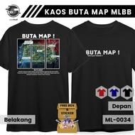 Kaos MLBB Unik BUTA MAP Mobile Legends Lengan Pendek Hitam Combed 24s Pria Wanita Premium