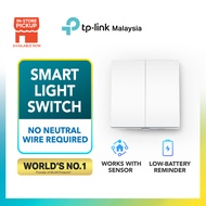 TP‑Link Tapo S220 2‑Gang 1‑Way Smart Light Switch – No Neutral Wire, Battery‑Powered, App & Voice Co