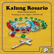 Rosary Cross Necklace Cross Rosary Necklace Catholic Christian Five-Color Cross Necklace/