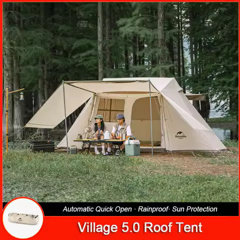 Naturehike Village 5.0 Upgraded Version Snow Skirt Type Windproof Outdoor Camping Roof Tent 4 Person