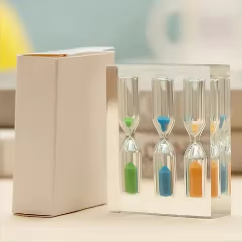 1/2/3 Minute Colorful Hourglass Timer Three-In-One Acrylic Hourglass Sandglass Sand Timer Clock 3+4+