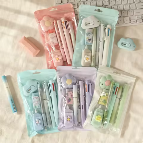 7-Pcs Stationery Set High-Quality Student Graduation Gift Neutral Pen Learning Companion Stationery 