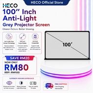 Heco 100” Inch Anti-Light Grey Projector Screen