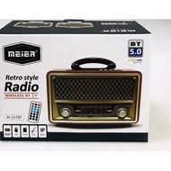 Terbaru, Radio Klasik Jadul Resto Meier 157Mt Fm/Am/Sw Aux Usb Scd Bt