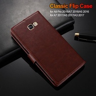 Leather Flip Case For Samsung A9 Pro 2016 A3 A5 A7 2017 Wallet Card Protective Cover for Galaxy A5 A3 A7 2016 Shockproof Case