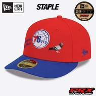NEW ERA 59FIFTY LOW PROFILE FITTED STAPLE X NBA PHILADELPHIA 76ers RED HAT CAP
