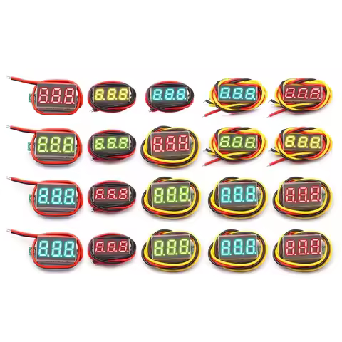 5PCS 0.28 /0.36 Inch Two-Wire Three-Wire DC LED Digital Display Voltmeter 0-100V 2.5V-30V Display Me
