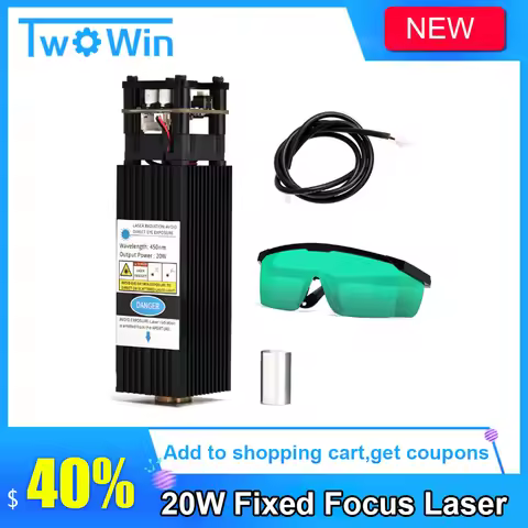 High Power 20W Fixed Focus Laser Head With TTL PWM For CNC 3018 PRO MAX Engraving Machine Laser Modu