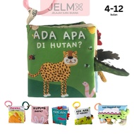 JELMA Sensory Soft Busy Book | 3D Baby Pillow Cloth Book | 4-12 Months