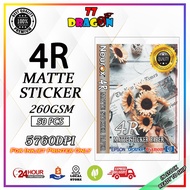 4R MATTE STICKER PAPER 50PCS/PKT (260GSM)
