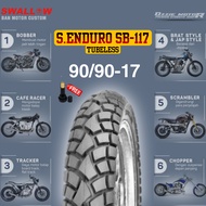 SWALLOW STREET ENDURO SB-117 BAN TUBELESS DUAL PURPOSE RING 17 / 18 / 21 UKURAN TERLENGKAP BAN MOTOR CUSTOM SUPERMOTO JAPSTYLE SCRAMBLER BRATSTYLE BRITISH STYLE CHOPPER STREET TRACKER