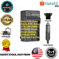 Sony α7R,Sony Alpha A7R, Sony A7R ( NP-FW50 ) NPFW50 Viloso Smart Battery Charger With Wall and Car 