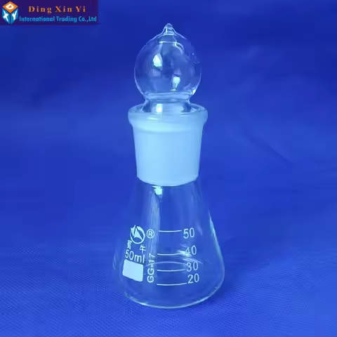 1pc 50ml Glass Conical Flask Glass Erlenmeyer Flask Laboratory Use Glass Triangle Flask Borosilicate