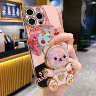 1pc Rose Gold Plated Phone Case, Minimalist High Quality Soft Silicone Phone Protective Cover With R