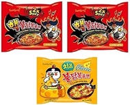 Sam Yang Samyang Buldak 2X Spicy Noodles 2 & Buldak Cheese 1 (Pack Of 3) (420Gm) (Imported) Instant