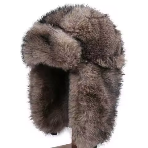 Winter Warm Thick Bomber Hat Fluffy Windproof Earflap Hat Ear Protection Trapper Hat For Women Men