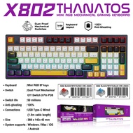 Nubwo x802 คีย์บอร์ดเกมมิ่ง (มาโครได้) บลู/เรดสวิตซ์ Mini RGB Mechanical Gaming Keyboard มีสาย(ถอดได