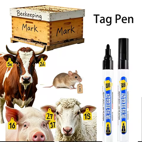 3/6/12PCS Ear Tag Marker Pen – Water, Urine & Manure Proof, Fade & Wear Resistant – Oil Ink for Live