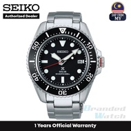 [Official Warranty] Seiko SNE589P1 Men's Prospex Solar Diver's 200M Black Dial Silver Stainless Steel Watch