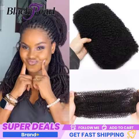 X Human Hair Afro Kinky Bulk 18-44 Inches For Mini Twist 50g Hair Bundles Repair Locs Natural Black 