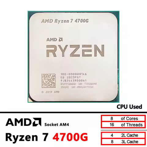 AMD Ryzen 7 4700G R7 4700G 3.6 GHz Used Eight-Core Sixteen-Thread 65W CPU L3=8M 100-000000146 Socket