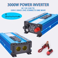 3000W Inverter DC 12V 24V 48V To AC 220V Voltage Convertor Transformer Solar Double LCD Display 4USB Power Inverter Actual 1200W