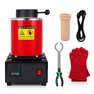 3KG ceramic crucible melting furnace, portable jewelry processing and refining small metal melting f