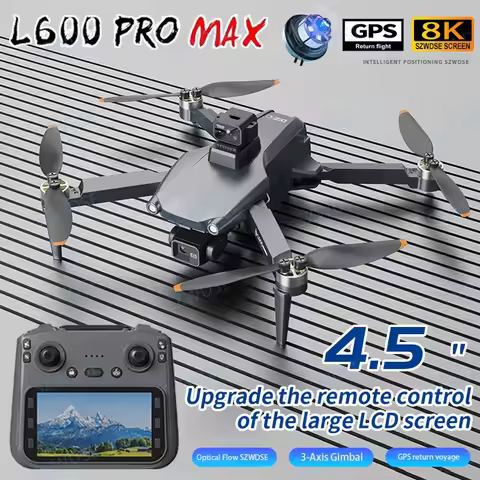 L600 PRO MAX GPS Drone Professional 8K 3-Axis Gimbal HD Dual Camera Obstacle Avoidance FPV Brushless