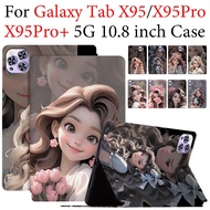 For Galaxy X95 X95Pro Pro Max 10.8 5G Android PU Leather Cover Tab X95 Pro+ Magnetic Fashion Princes