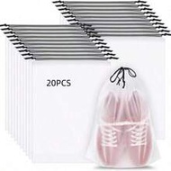 Transparent Waterproof Travel Shoe Bag (15.7 Inches X 11.8 Inches / 40 Cm X 30 Cm) – Reusable Drawst