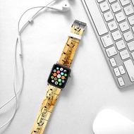 Apple Watch Series 1 , Series 2, Series 3 - Apple Watch 真皮手錶帶，適用於Apple Watch 及 Apple Watch Sport - Freshion 香港原創設計師品牌 - 懷舊音樂琴譜圖案
