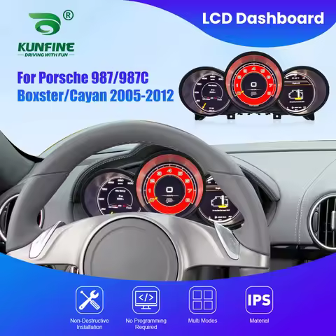 For Porsche 987 987C Boxster Cayan 2005-2012 LCD Digital Instrument Cluster Dashboard Speedometer Co