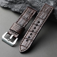 High-end American Alligator Leather Watch Strap24MM 22MM Black, Brown, Red Genuine Leather Vintage T