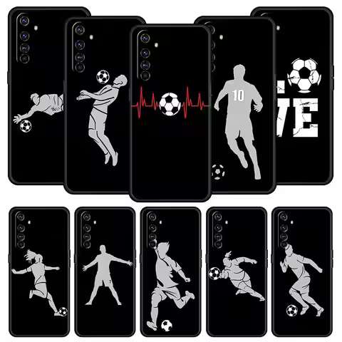 Football Player Soccer Art Phone Case For Realme 12 11 10 6 7 9 Pro Plus 8 5G C35 8i 9i GT2 GT3 GT5