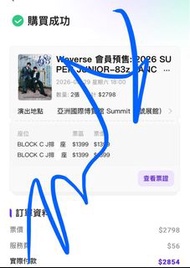 原價Super junior 83z演唱會門票 2張 連位