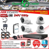 Hikvision Cctv Package 4 Channel 4 Camera 2MP (1080p) Colorvu package / Analog package with or without HDD | Surveillance set / cctv set / cctv cameras