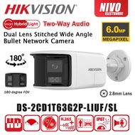HIKVISION DS-2CD1T63G2P-LIUF/SL 6MP Dual Lens Stitched Wide Angle Smart Hybrid Light 180degree FOV  