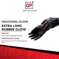 LONGCANE HEAVY DUTY INDUSTRIAL EXTRA LONG RUBBER GLOVE 18" SARUNG TANGAN GETAH HITAM