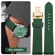 สายนาฬิกาหนังแท้สำหรับผู้ชาย ปุ่มผีเสื้อ สายนาฬิกา Casio Longines Tissot Armani King Huawei Seiko สา