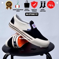 Sepatu Slip On Black white Sepatu Pria  Sepatu Sneakers Sepatu slop  Sepatu Sekolah  Sepatu Keren Se