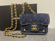 CHANEL | 23S 牛仔郵差包 牛仔小廢包 深藍Denim