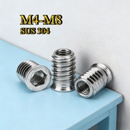 SUS304 Insert Nuts Thread for Wood Insert Hex Socket Screw Furniture Nut M4M5M6M8 [WDY-G1]