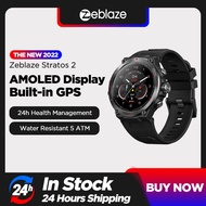 Zeblaze Stratos 2 GPS Smart Watch AMOLED Display 24h Health Monitor 5 ATM Long Battery Life GPS Watch for Men